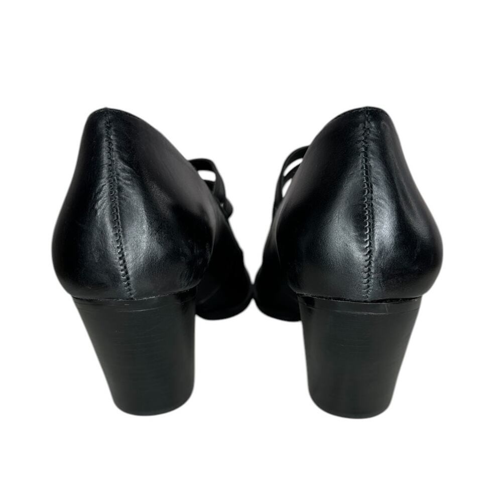 Vince Camuto Dahlein Block Black Leather Heel Point Toe Heels Pumps Size 8 - Picture 8 of 11